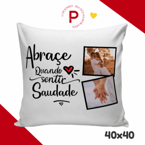 Almofada Personalizada Namorados Com Suas Fotos  40x40 4x0 - Arte apenas frente   