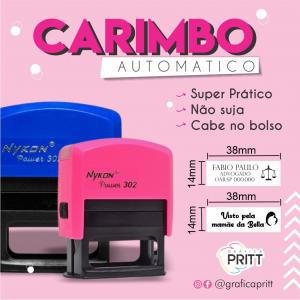 Carimbo Automático Nykon 302 - Linha Black Personalizado 38x14mm    Preço do anúncio já é incluso a personalização da borracha