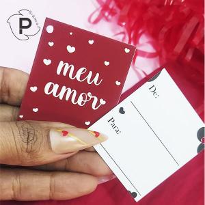 Mini Tag - 25 uni - meu amor - Coleção dia dos Namorados Couchê 250g 5x4,5 4x1 Verniz total Frente Corte Reto 